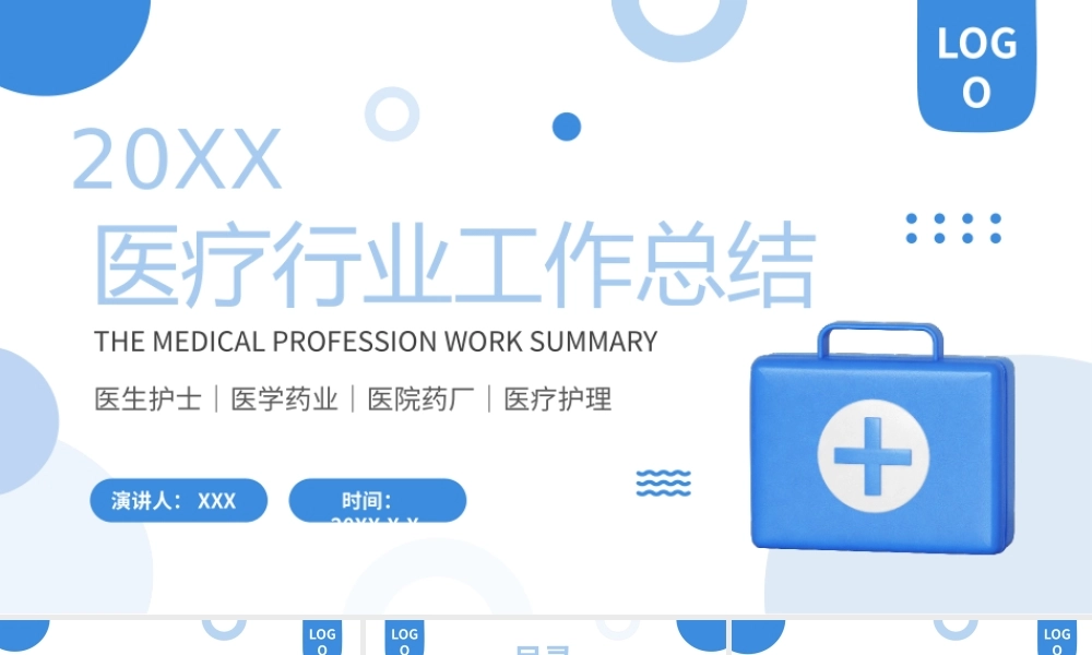 医疗行业医生护士工作总结PPT课件（带内容）.pptx