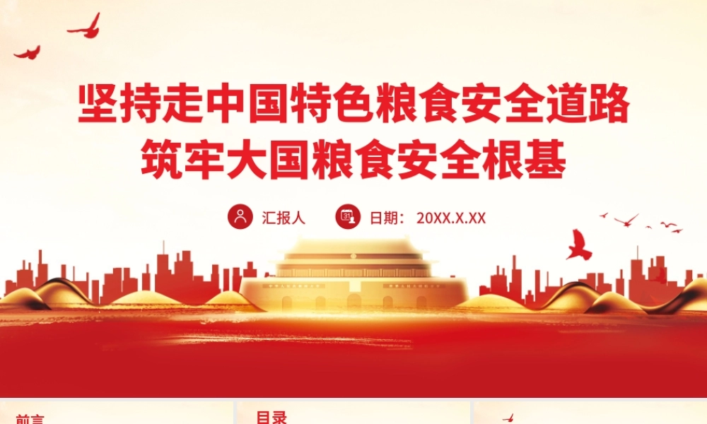 坚持走中国特色粮食安全道路筑牢大国粮食安全根基PPT课件（带内容）.pptx
