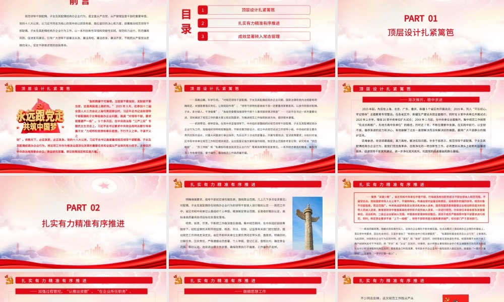 规范领导干部配偶子女及其配偶经商办企业行为工作综述PPT不断推进党的自我革命的生动实践PPT课件（带内容）.pptx