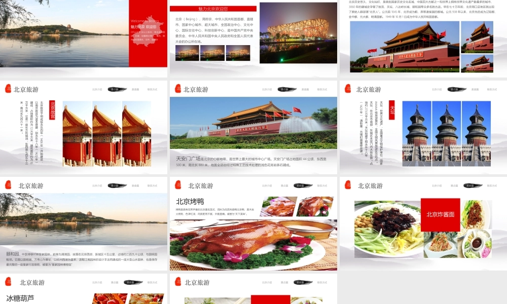 北京印象PPT北京旅游攻略PPT北京美食介绍PPT课件（带内容）.ppt