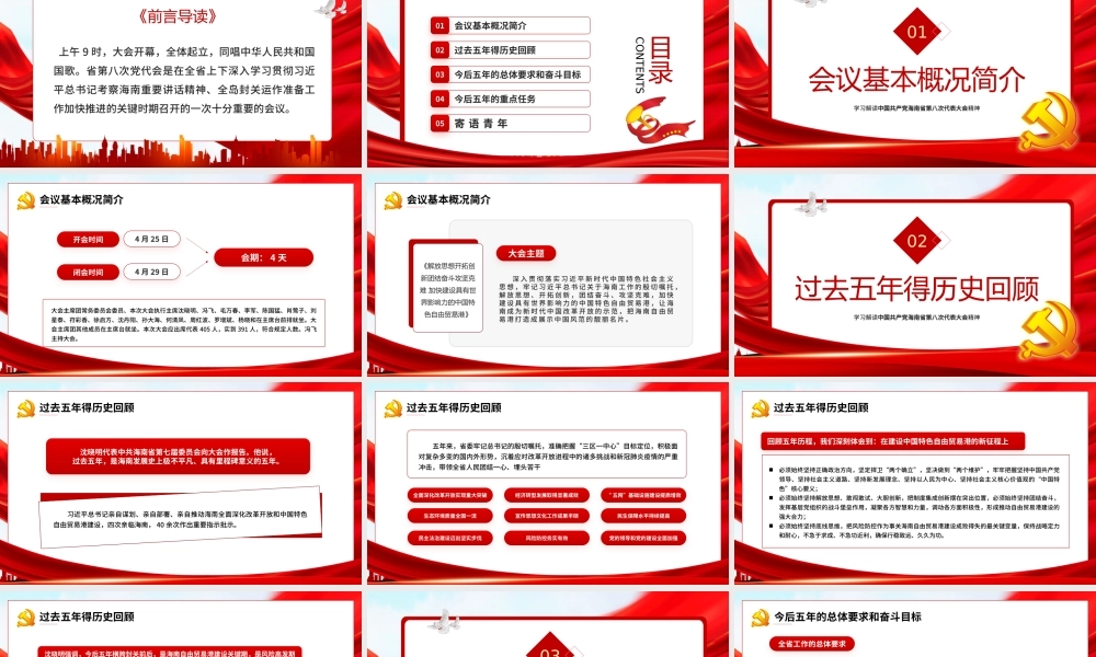 2022年海南第八次党代会课件与山东第十二次党代会课件【两套】.pptx