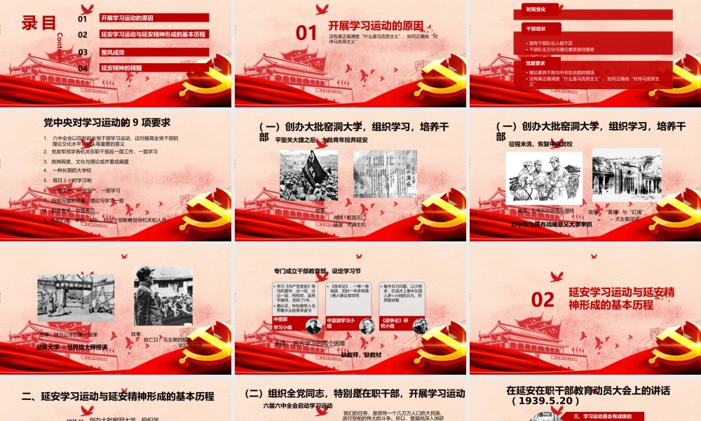 七一党史学习PPT重温红色岁月继承和发扬延安精神 PPT课件（带内容）.ppt