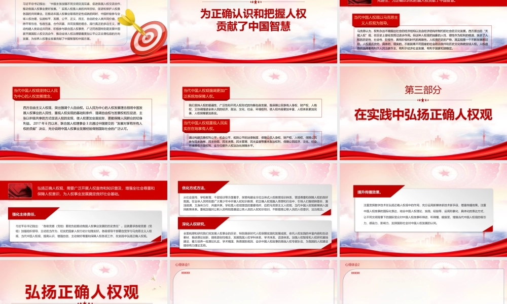 弘扬正确人权观PPT为正确认识和把握人权贡献了中国智慧PPT课件（带内容）.ppt