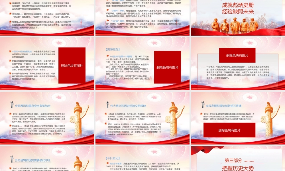 百年大党面对面第一章PPT为什么建党百年之际我们当做出第三个历史决议PPT课件（带内容）.pptx