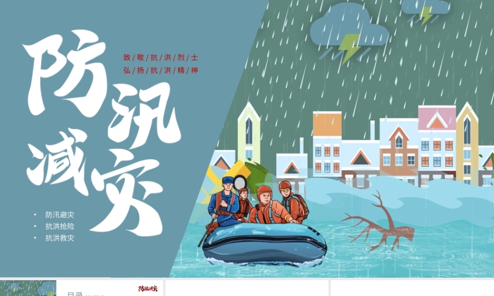 防洪减灾救灾防汛防洪PPT模板.pptx