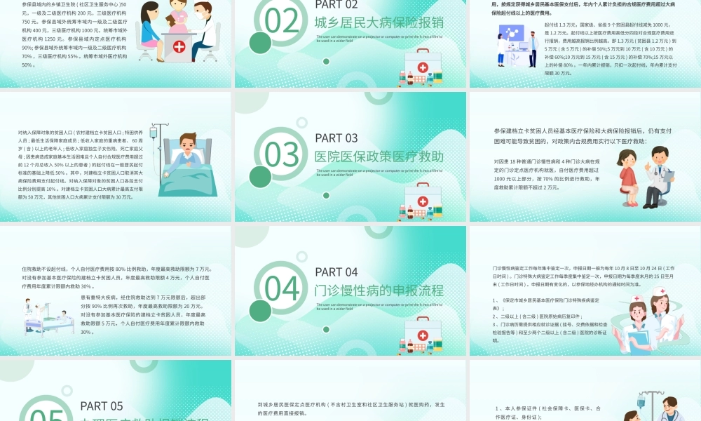 绿色清新简约医院医保政策PPT模板.pptx
