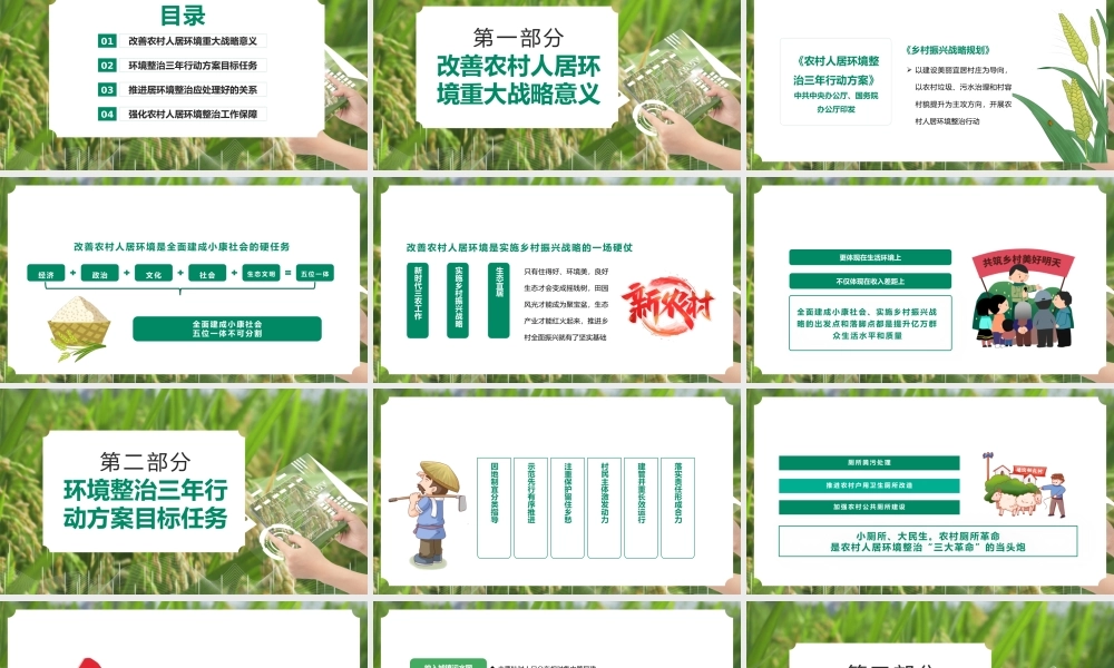 绿色搞好农村人居环境建设美丽宜居乡村动态PPT模板.pptx