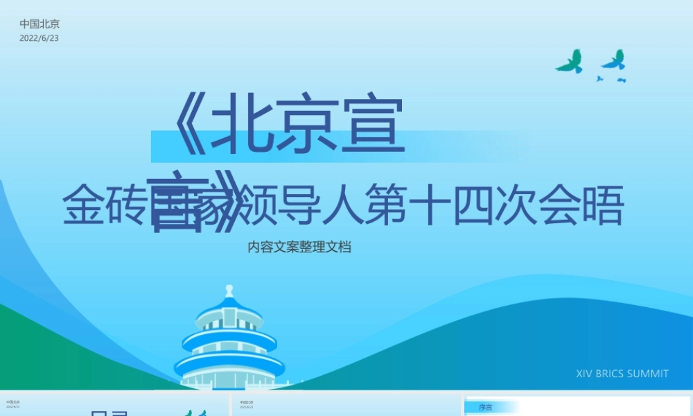 金砖国家领导人 第十四次会晤北京宣言.pptx