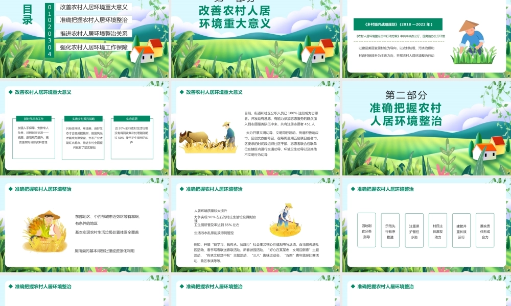 绿色农村人居环境整治建设宜居美丽乡村环境整治是关键动态PPT模板.pptx
