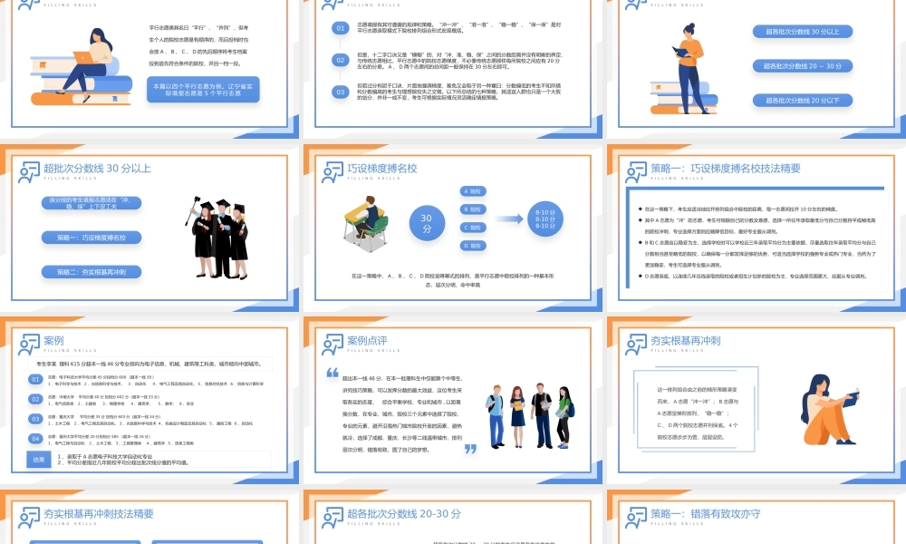 扁平卡通风高考志愿填报技巧培训PPT模板.pptx