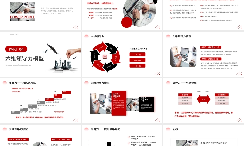 红色商务风领导力开发企业培训PPT模板.pptx