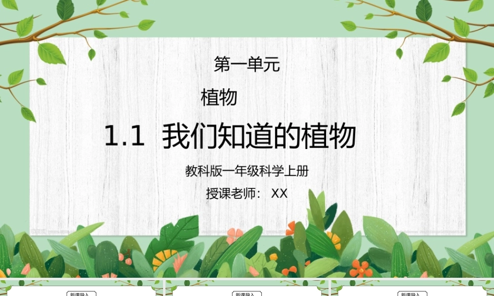教科版一年级科学上册第一单元《植物-我们知道的植物》PPT课件.pptx