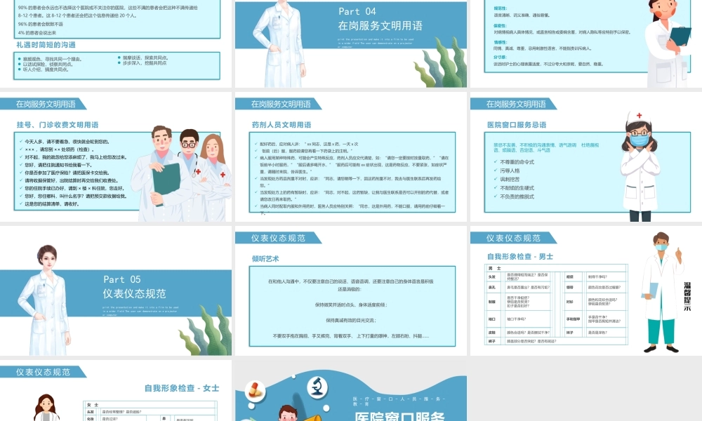 2022医院窗口服务礼仪培训PPT课件（带内容）.pptx