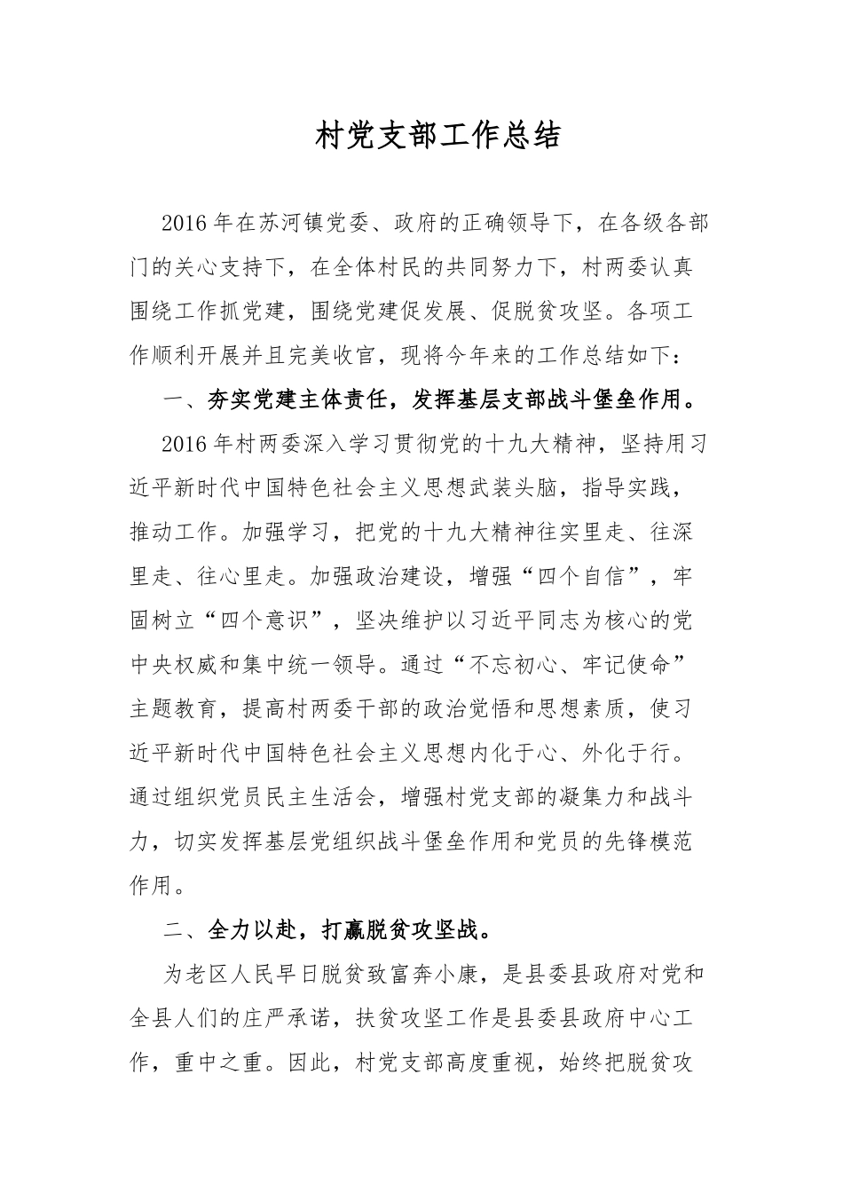 村党支部工作总结.docx_第1页