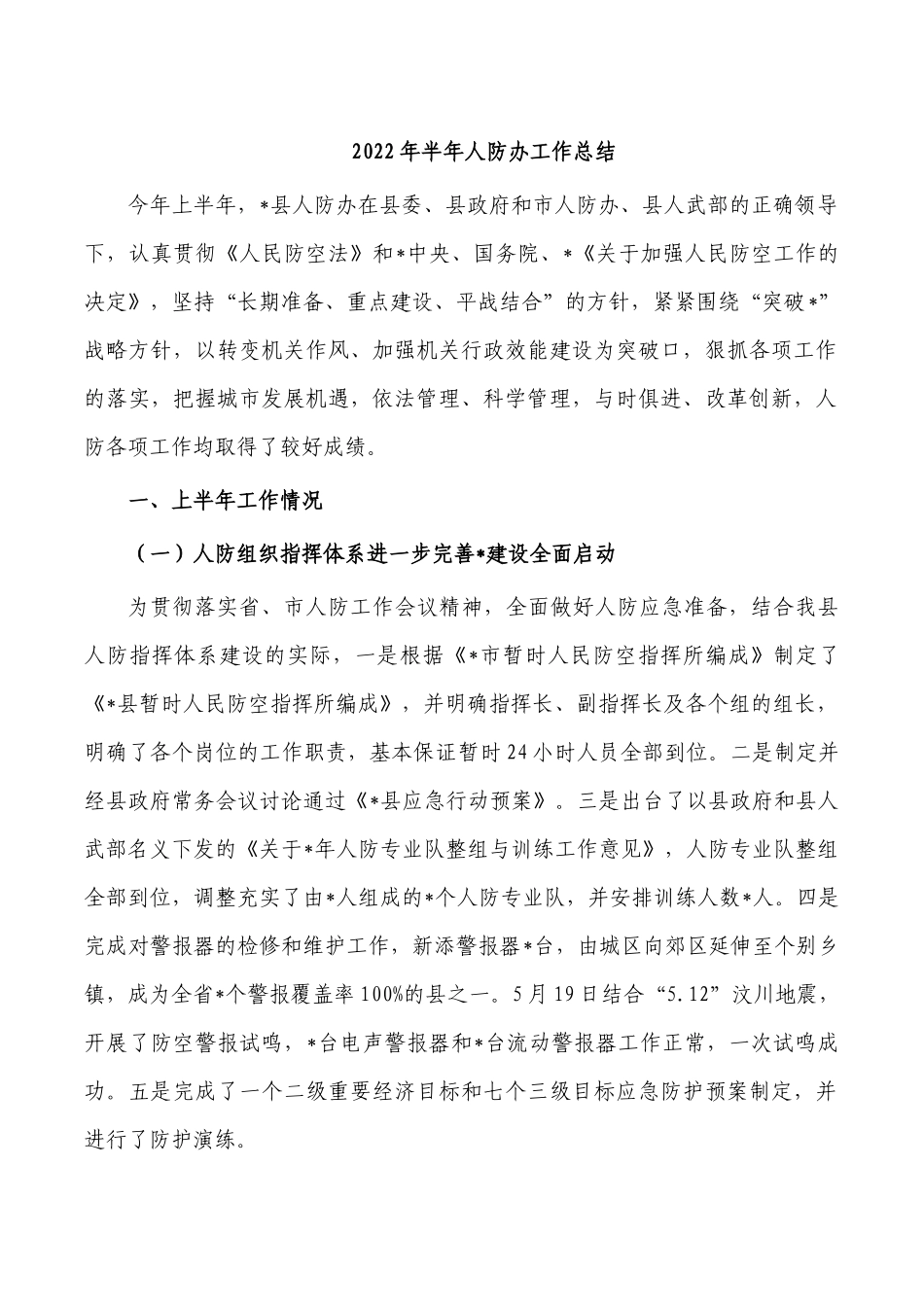 2022年半年人防办工作总结.docx_第1页