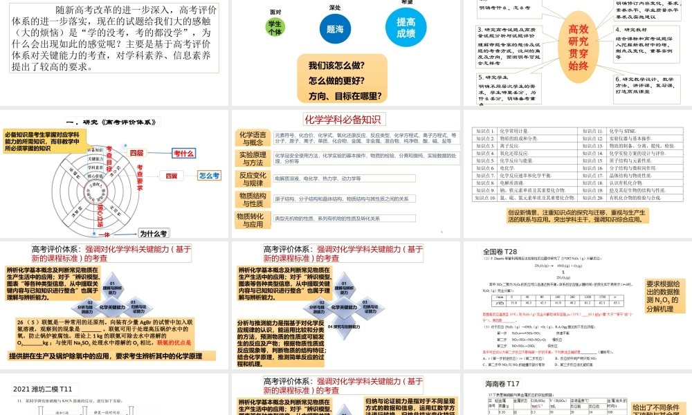 基于核心素养导向下2022-2023届高三化学一轮复习备考策略讲座.pptx
