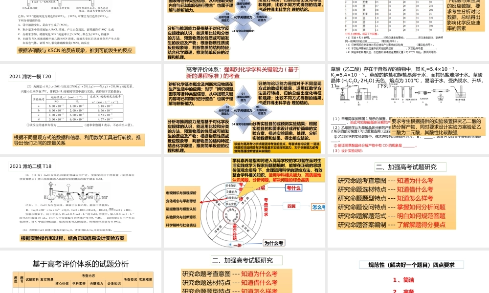 基于核心素养导向下2022-2023届高三化学一轮复习备考策略讲座.pptx