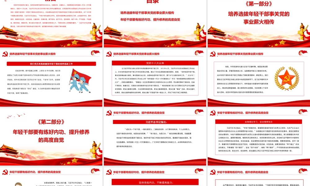 努力培养可堪大用能担重任的栋梁之才PPT年轻干部要有练好内功提升修养的高度自觉PPT课件（带内容）.pptx