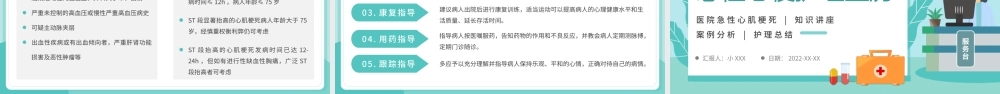 绿色医疗扁平风急性心梗心脏病护理查房PPT介绍.pptx