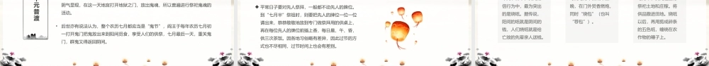 中元节盂兰盆节节日习俗介绍PPT课件（带内容）.pptx