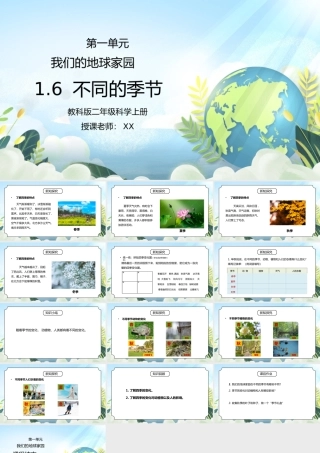 教科版二年级科学上册第一单元《我们的地球家园-不同的季节》PPT课件.pptx