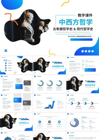 流体几何风中西方哲学教学课件ppt模板.pptx