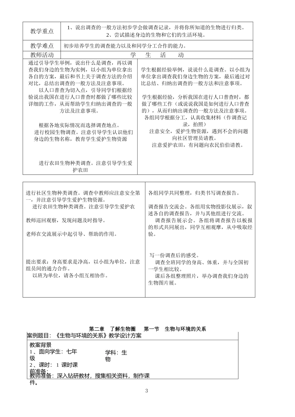人教版初中生物七年级上册教案.docx_第3页