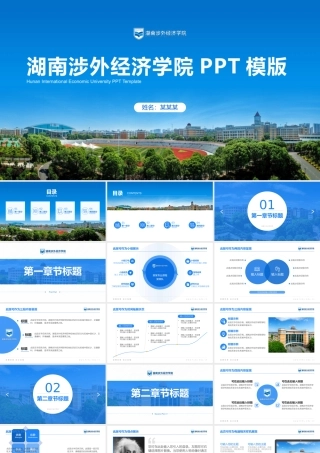 湖南涉外经济学院论文答辩高校通用ppt模版.pptx