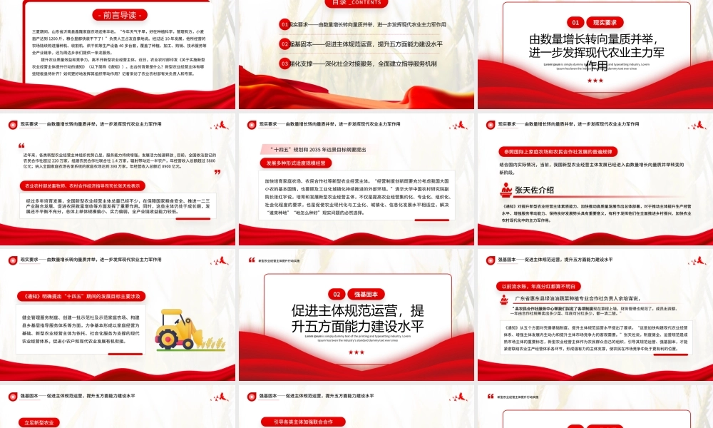 红色党政加快培育现代农业领头雁PPT模板.pptx