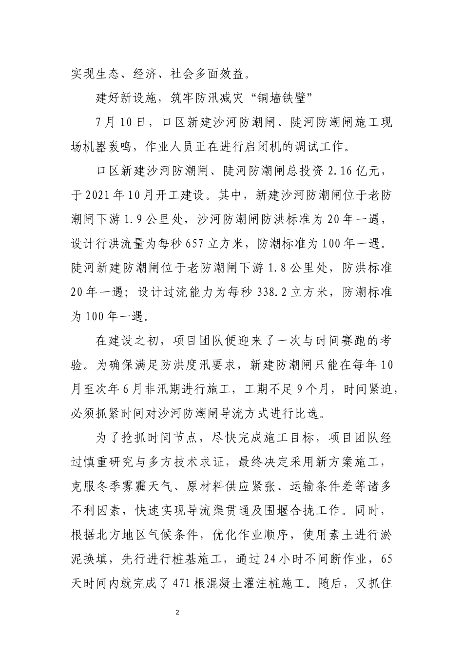 2022年6全域治水工程重点项目工作总结经验做法综述评述.docx_第2页
