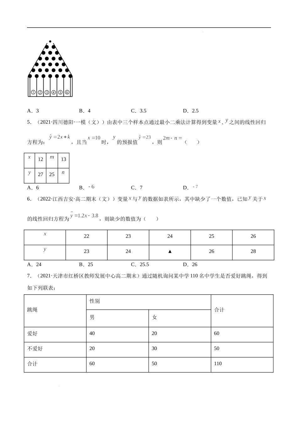 第八章 成对数据的统计分析 单元综合测试卷（原卷版）.docx_第2页