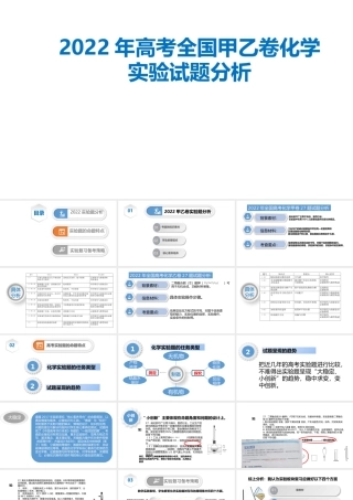2022年高考全国甲乙卷化学实验试题分析.pptx