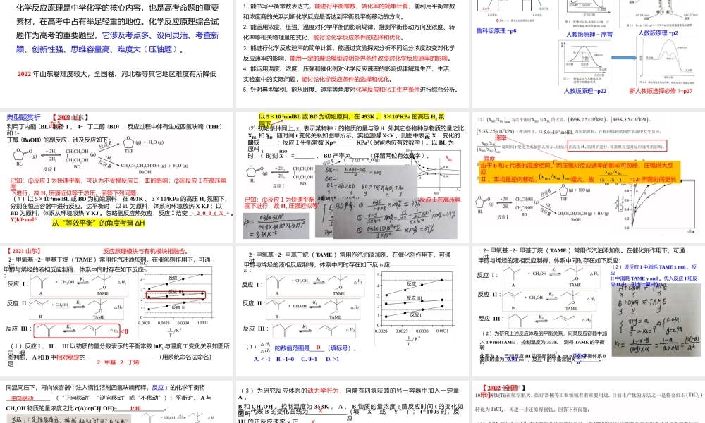 2022-2023年高考化学反应原理综合题复习突破策略讲座.pptx