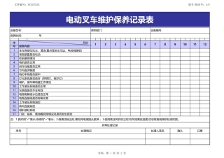 电动叉车维护保养记录表.xls