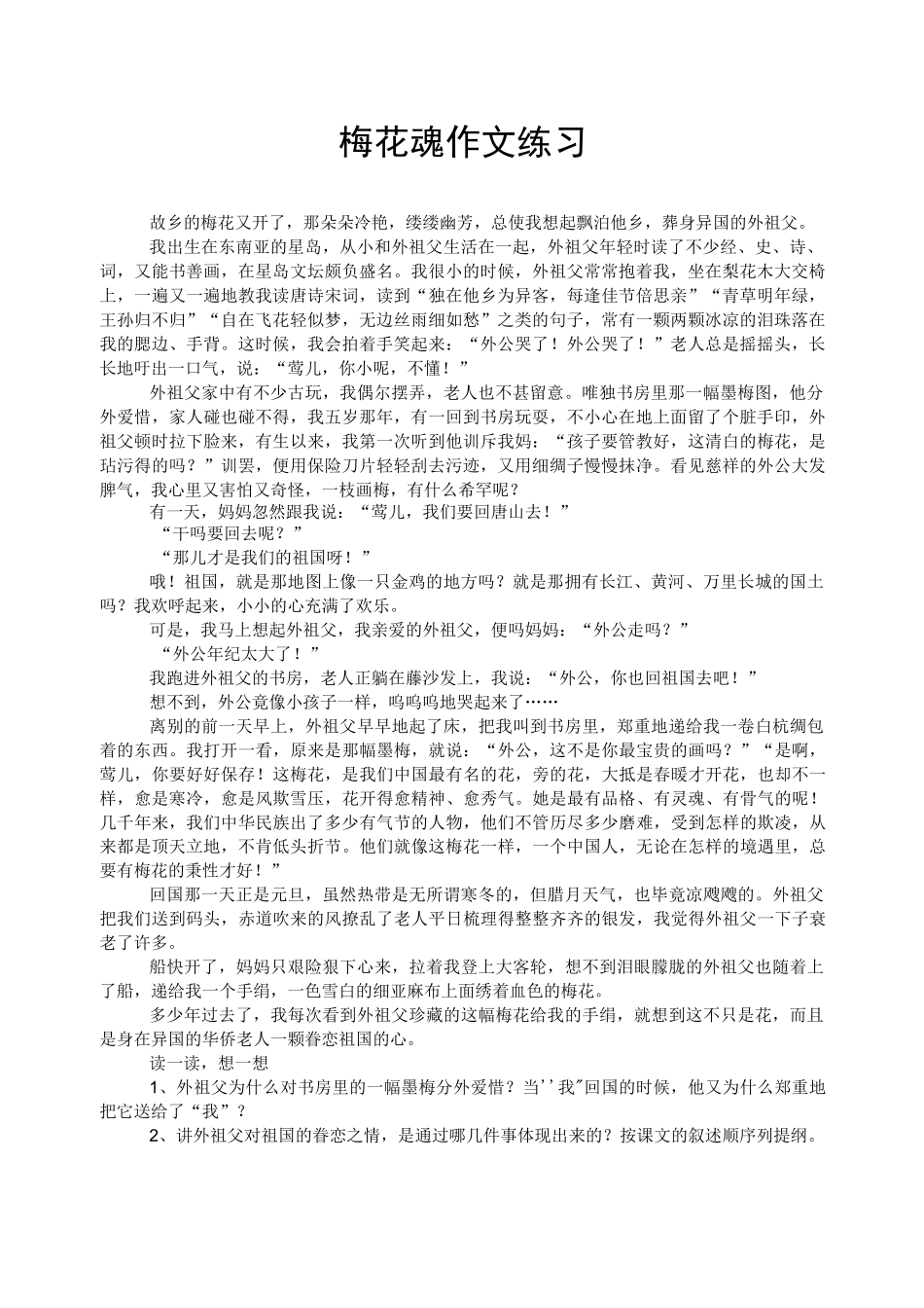 梅花魂作文练习.docx_第1页
