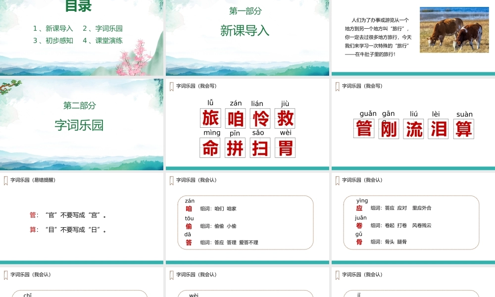 2022人教版小学三年级语文上册《在牛肚子里旅行》PPT课件（带内容）.pptx