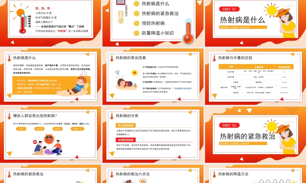 高温天警惕致命热射病PPT防暑降温热射病科普宣传PPT课件（带内容）.pptx