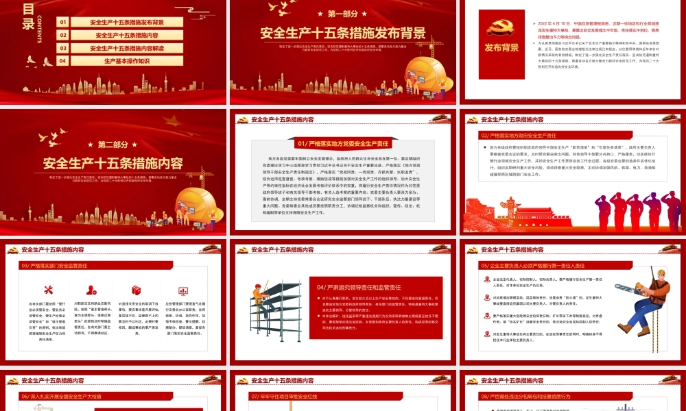 安全生产十五条硬措施培训PPT课件（带内容）.pptx