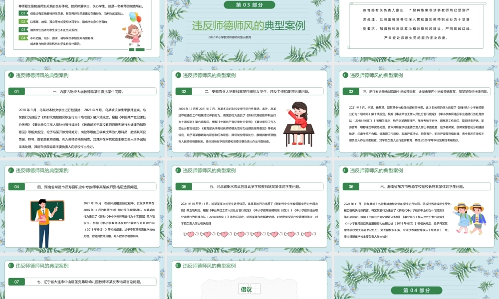 2022师德师风警示教育PPT课件（带内容）.pptx