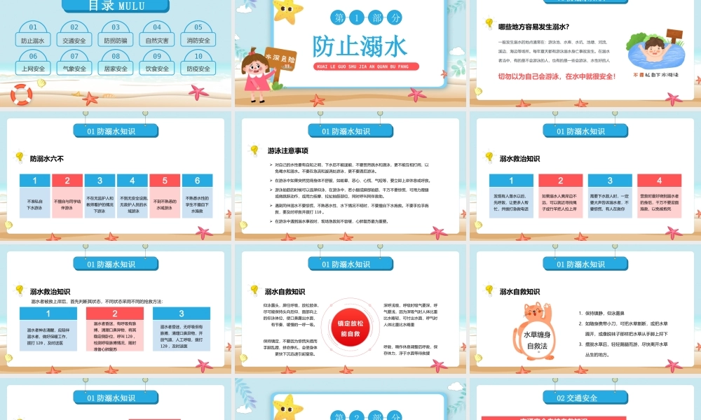快乐过暑假安全不放假PPT暑假安全教育PPT课件（带内容）.pptx