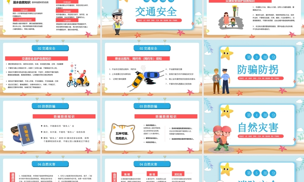 快乐过暑假安全不放假PPT暑假安全教育PPT课件（带内容）.pptx