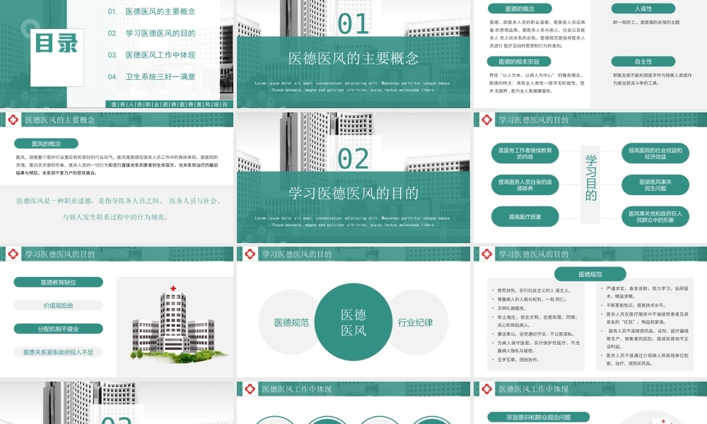医务人员职业道德医德医风培训PPT课件（带内容）.ppt