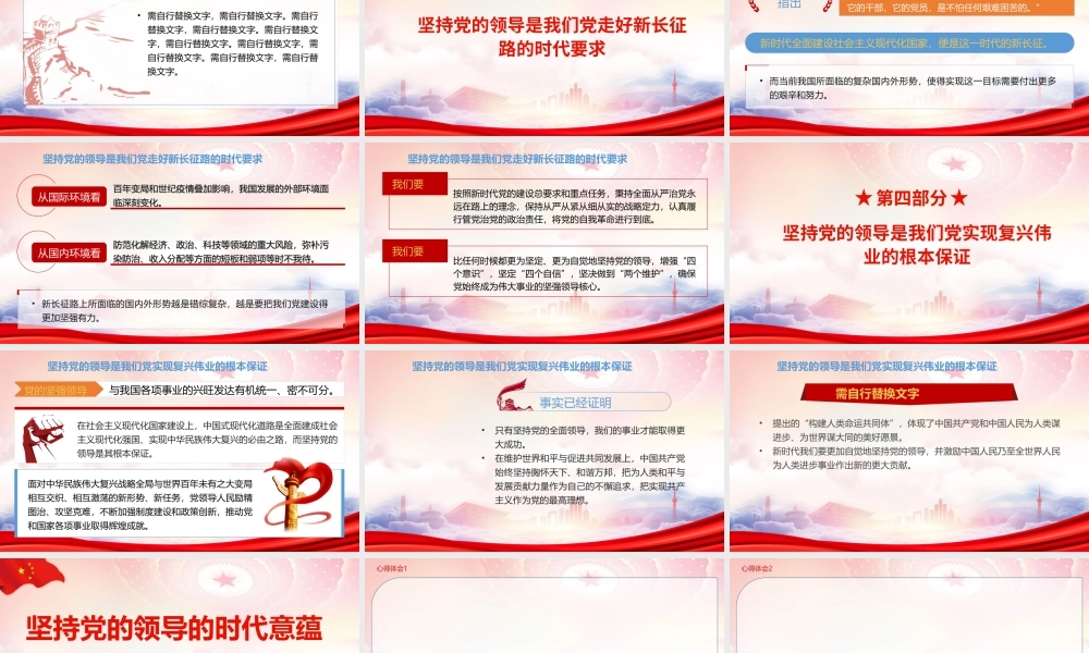 2022年国企、机关单位主题党日党课学习PPT坚持党的领导的时代意蕴PPT课件（带内容）.ppt