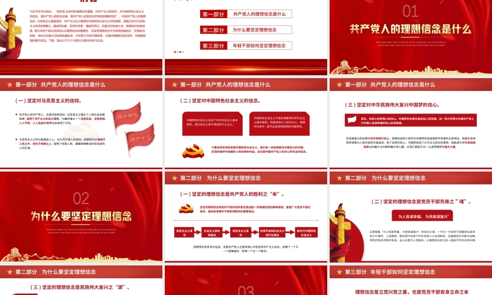 答好四卷接好理想信念班PPT年轻干部如何坚定理想信念PPT课件（带内容）.ppt