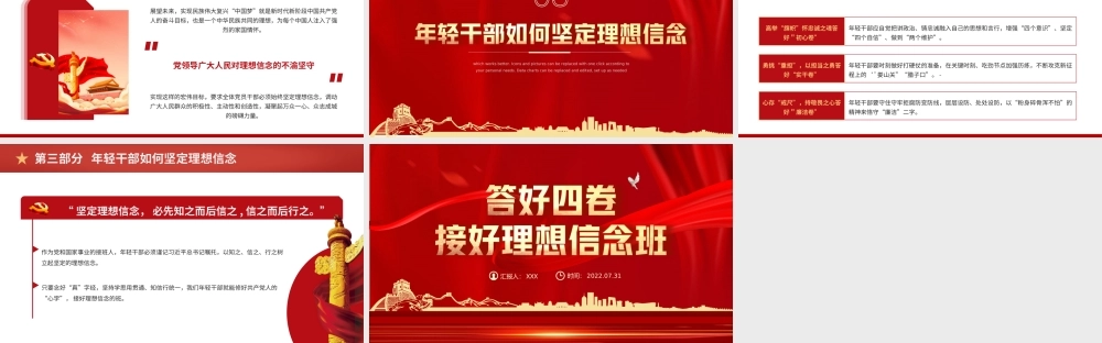 答好四卷接好理想信念班PPT年轻干部如何坚定理想信念PPT课件（带内容）.ppt
