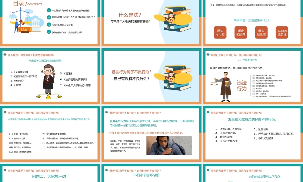 中小学生法制教育主题班会PPT.pptx