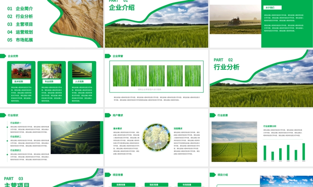简约风农业行业商业计划书PPT.pptx