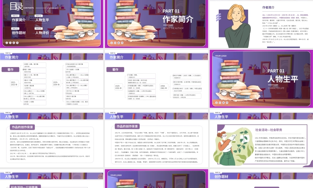 冰心名人介绍文学作家读书分享.pptx