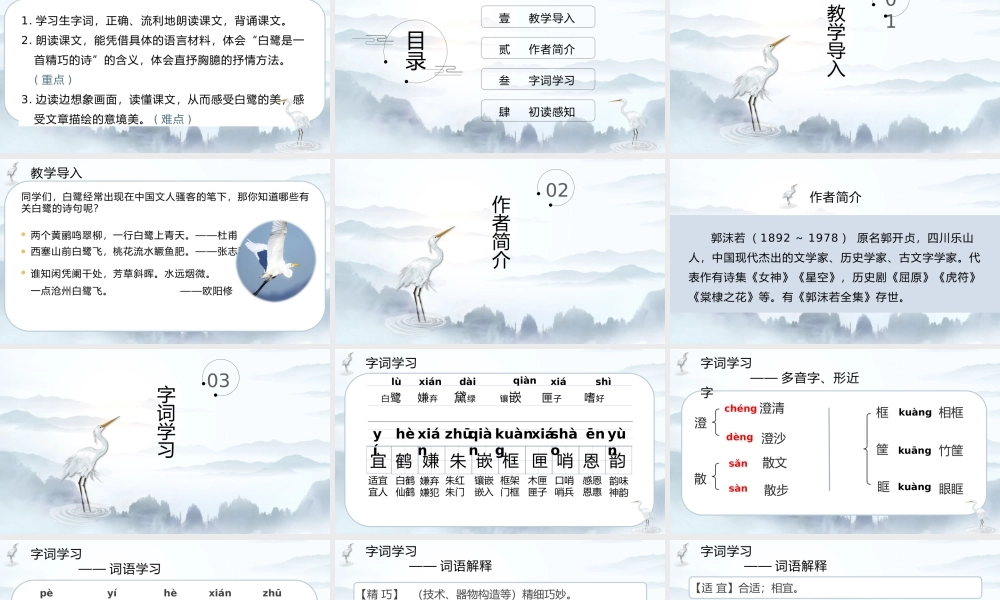 部编版五年级上册白鹭课件（第一课时）.pptx