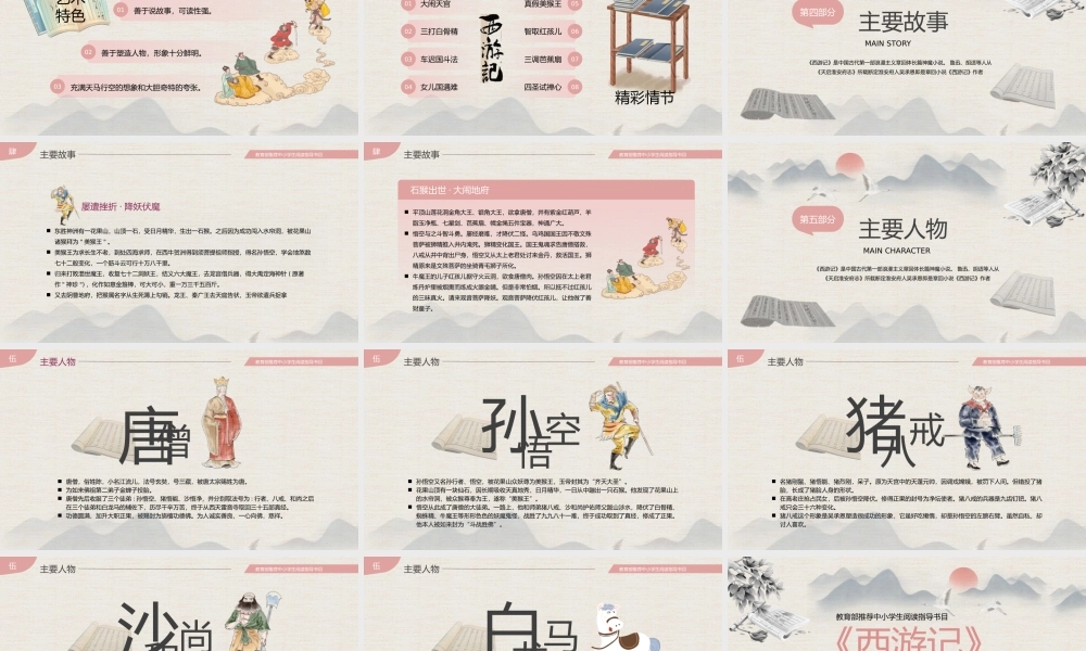 中小学生阅读指导书目西游记PPT模板.pptx